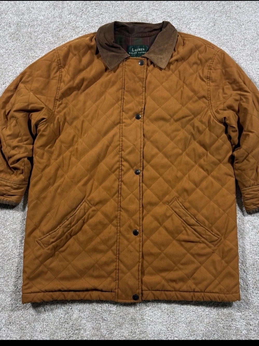 Lauren Ralph Lauren Womens Quilted Barn Brown Jacket MED